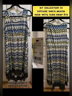 VINTAGE 1990's NY Collection Sleeveless Hi-low Maxi Dress